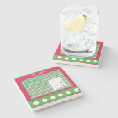 クリスマスマーブルストーンコースター、ジョイストーンコースター ストーンコースター (横)