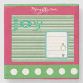 クリスマスマーブルストーンコースター、ジョイストーンコースター ストーンコースター (正面)