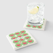 クリスマスマーブルストーンコースター、スイカ弓 ストーンコースター (横)