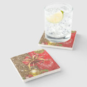 クリスマスマーブルストーンコースター ストーンコースター (横)