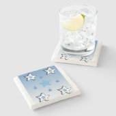 クリスマスマーブルストーンコースター、ブルースターズ ストーンコースター (横)