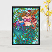 クリスマスマーメイドカード カード (黄色い花)
