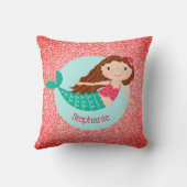 クリスマスマーメイドグリッターレッドパーソナライズされた クッション (裏面)