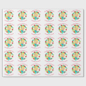 クリスマスマーメイドシェルパーソナライズされた名 ラッピングペーパー (フラット)