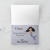 クリスマスマーメイドパープルパーソナルガールスノーフレーク シーズンカード (内部)