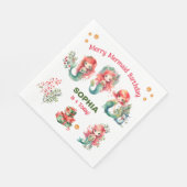 クリスマスマーメイド誕生日ナプキンス スタンダードランチョンナプキン (角)