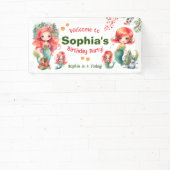 クリスマスマーメイド誕生日バナー 横断幕 (インサイチュ)