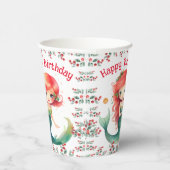 クリスマスマーメイド誕生日紙カップ 紙コップ (右)