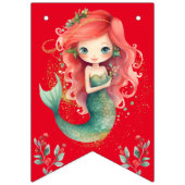 クリスマスマーメイド誕生日 バンティングフラッグ (第1の旗)
