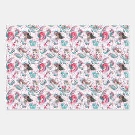 クリスマスマーメイド&フレンズラッピング紙シート ラッピングペーパーシート