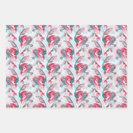 クリスマスマーメイド&フレンズ ラッピングペーパーシート