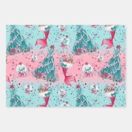 クリスマスマーメイド&フレンズ ラッピングペーパーシート