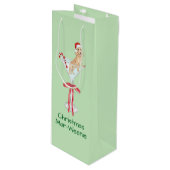 クリスマスマー – ウインナソーセージダックスシュント犬の水色 ワインギフトバッグ (正面アングル)