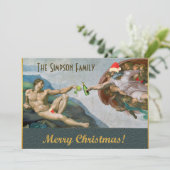 クリスマスミケランジェロおもしろいクリスマス招待状 招待状 (スタンド正面)