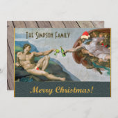 クリスマスミケランジェロおもしろいクリスマス招待状 招待状 (正面/裏面)