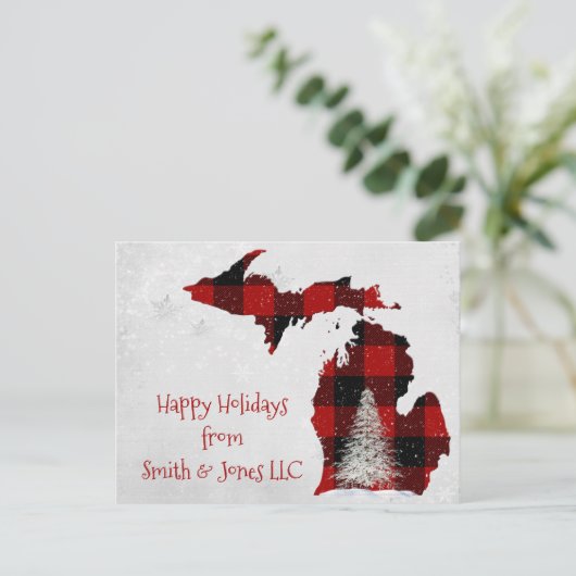 クリスマスミシガンバッファロープレイド シーズンポストカード (スタンド正面)