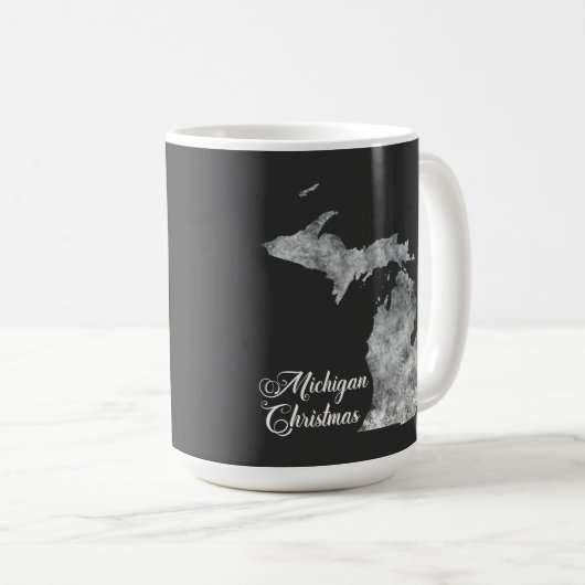 クリスマスミシガン州マップスノーフレーク コーヒーマグカップ (正面右)