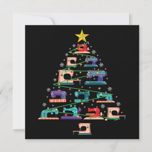 クリスマスミシン クリスマスツリー クイーター ギフト 招待状 (正面)