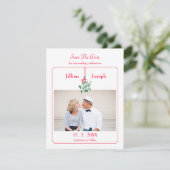 クリスマスミスタントーの写真は日付カードを保存 セーブザデート (スタンド正面)