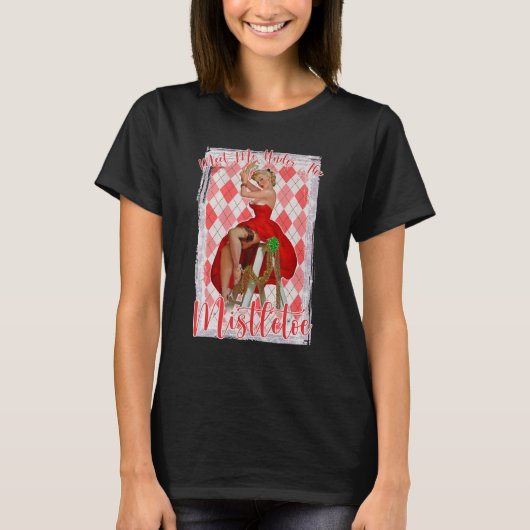 クリスマスミスタントーの衣装を着た私の女性に会う Tシャツ (正面)