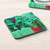 クリスマスミスタントーティール(緑がかった色)ホース コースター (左側)