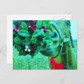 クリスマスミスタントーティール（緑がかった色）ホース シーズンポストカード (正面/裏面)