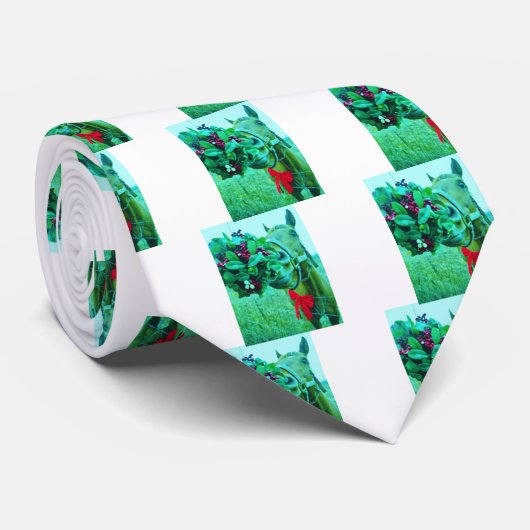 クリスマスミスタントーティール（緑がかった色）ホース ネクタイ (ロール)