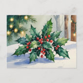 クリスマスミスタントーハッピーホリデーズウォーター色カード シーズンポストカード (正面)