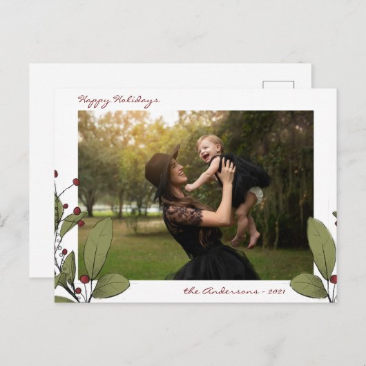 クリスマスミスタントーハッピーホリデーズフォトポストカード シーズンポストカード (正面/裏面)