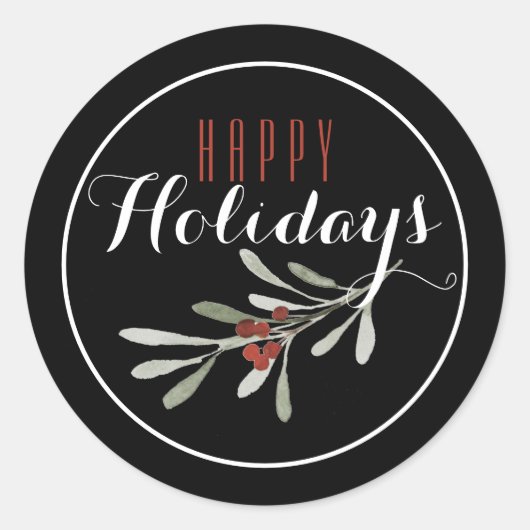 クリスマスミスタントーハッピーホリデー ラウンドシール (正面)