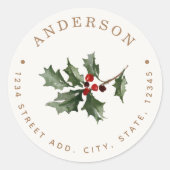 クリスマスミスタントーファミリーネーム差出人住所 ラウンドシール (正面)