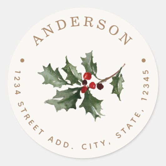 クリスマスミスタントーファミリーネーム差出人住所 ラウンドシール (正面)