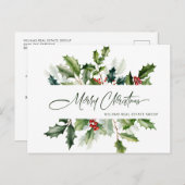 クリスマスミスタントーホリデーグリーティ企業のング ポストカード (正面/裏面)