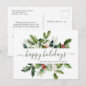 クリスマスミスタントーホリデーグリーティ企業のング ポストカード (正面/裏面)