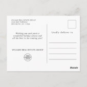 クリスマスミスタントーホリデーグリーティ企業のング ポストカード (裏面)