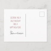 クリスマスミスタントーリースピンクグリーンホリデイ シーズンポストカード (裏面)