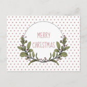 クリスマスミスタントーリースピンクグリーンホリデイ シーズンポストカード (正面)