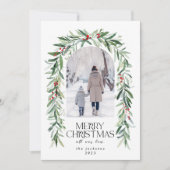 クリスマスミスタントー素朴フォトホリデーカード シーズンカード (正面)