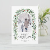 クリスマスミスタントー素朴フォトホリデーカード シーズンカード (スタンド正面)