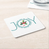 クリスマスミスタントー&ジョイ文字テンプレート スクエアペーパーコースター (アングル)