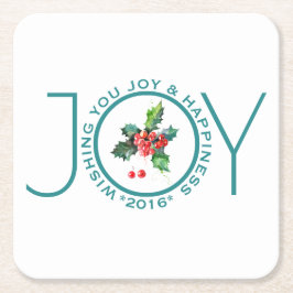 クリスマスミスタントー&ジョイ文字テンプレート スクエアペーパーコースター