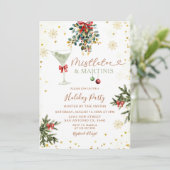 クリスマスミスタントー&マルティーニ金ゴールドブライダルシャワー 招待状 (スタンド正面)