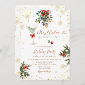 クリスマスミスタントー&マルティーニ金ゴールドブライダルシャワー 招待状 (正面/裏面)