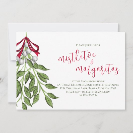 クリスマスミステレトーグリーンリーフォージホリデーパーティー 招待状 (正面)