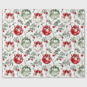 クリスマスミステレトーボーブル緑 ラッピングペーパー (フラット)