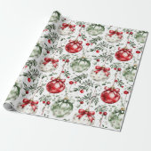 クリスマスミステレトーボーブル緑 ラッピングペーパー (アンロールド)