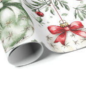 クリスマスミステレトーボーブル緑 ラッピングペーパー (ロールコーナー)