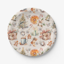 クリスマスミックスエレメント紙プレート ペーパープレート