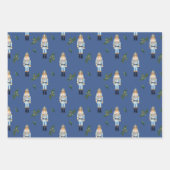 クリスマスミックスカラーくるみクラッカー ラッピングペーパーシート (正面3)