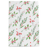 クリスマスミックスドボタニカルパターン媒体抱き枕 ミディアムペーパーバッグ (正面)